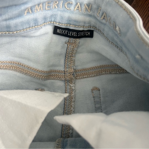 American eagle hi-rise shortie distressed jean denim shorts size 0 - Picture 5 of 5